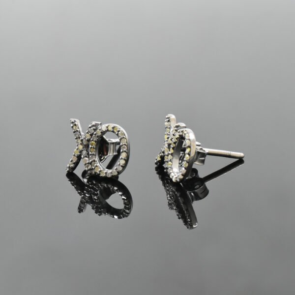 925 silver XO XO diamond stud earring jewelry - Image 3