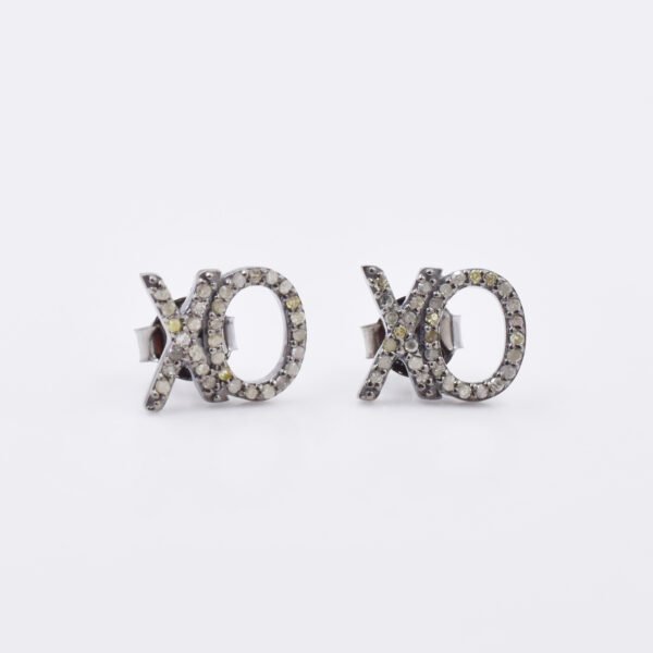 925 silver XO XO diamond stud earring jewelry - Image 4