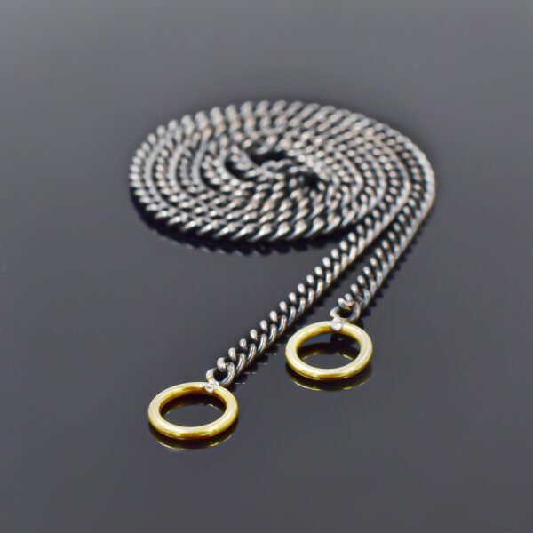925 Silver Curb Chain Necklace 3mm Curb Link Oxidized Chain Jewelry - Image 2