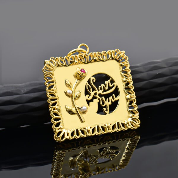 925 Silver gold plated Love you pendant jewelry
