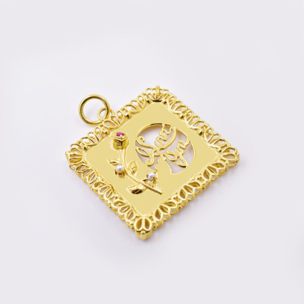 925 Silver gold plated Love you pendant jewelry - Image 3