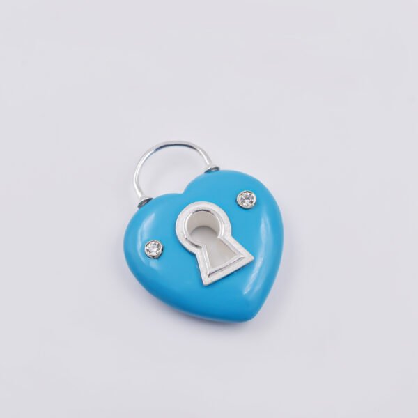 Turquoise Heart Handmade Carving Gemstone Padlock Jewelry - Image 2