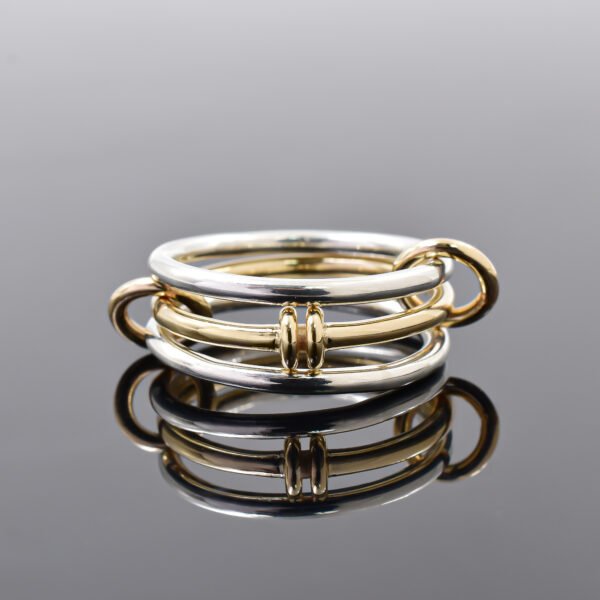 14K yellow gold plated multi-band 3 set ring