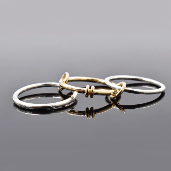 14K yellow gold plated multi-band 3 set ring - Image 2