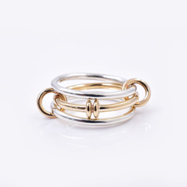 14K yellow gold plated multi-band 3 set ring - Image 3