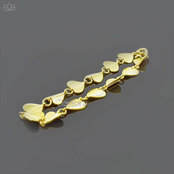 14K Yellow Gold Plated Heart Connector Bracelet Jewelry - Image 2