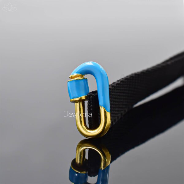 Pink Enamel Oval Carabiner Lock Jewelry - Image 3