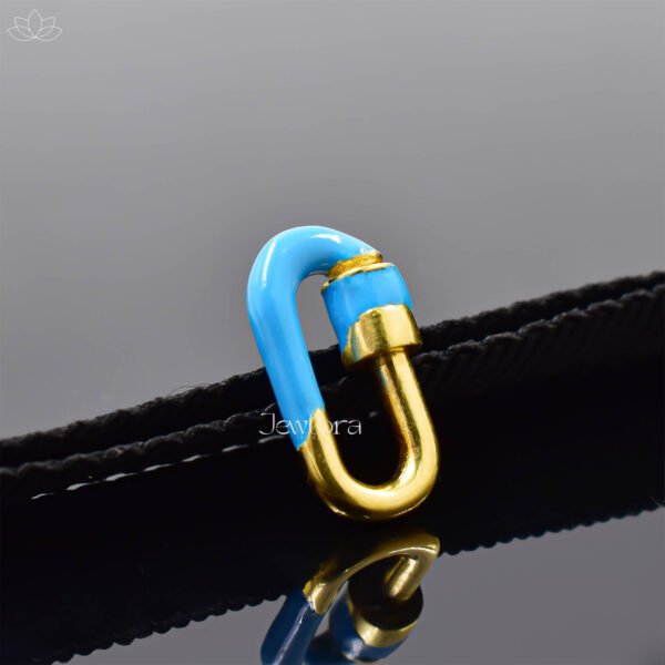 Pink Enamel Oval Carabiner Lock Jewelry - Image 4
