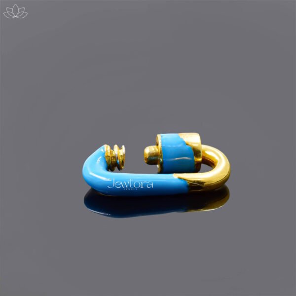 Pink Enamel Oval Carabiner Lock Jewelry - Image 5