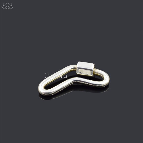 14K Yellow Gold Plain Boomerang Carabiner Lock Jewelry - Image 4