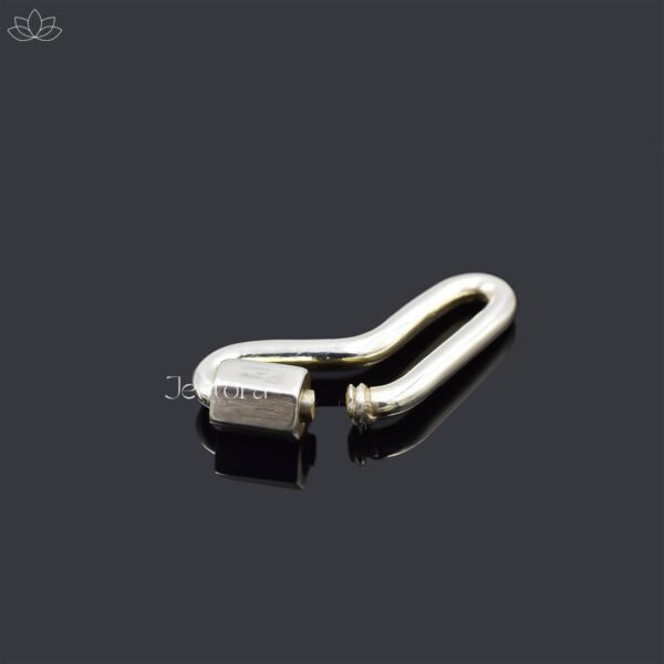 14K Yellow Gold Plain Boomerang Carabiner Lock Jewelry - Image 5