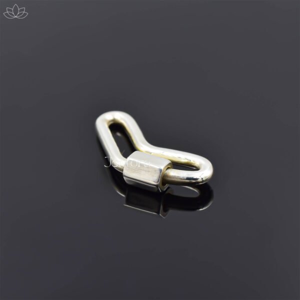 14K Yellow Gold Plain Boomerang Carabiner Lock Jewelry - Image 3
