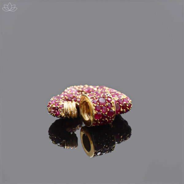 14K Yellow Gold Ruby Heart Carabiner Lock Jewelry - Image 4