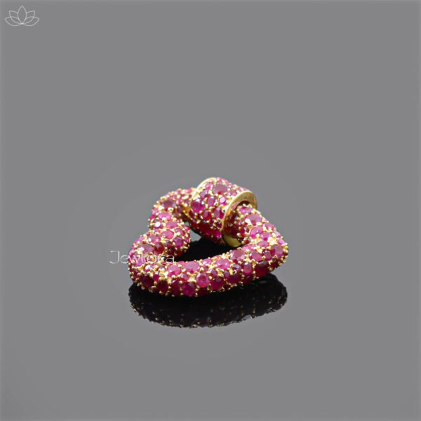 14K Yellow Gold Ruby Heart Carabiner Lock Jewelry - Image 3