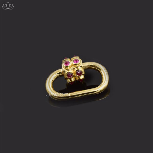 14K Yellow Gold Ruby Carabiner Lock Jewelry - Image 2