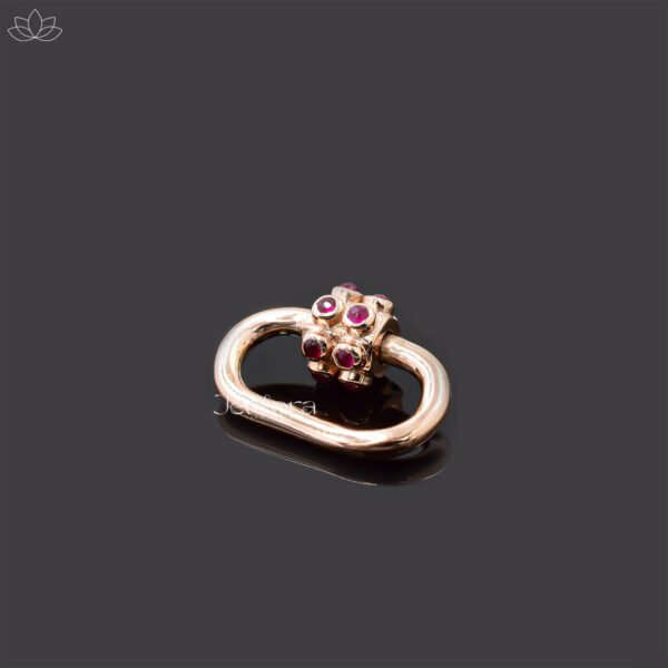 14K Yellow Gold Ruby Carabiner Lock Jewelry - Image 3