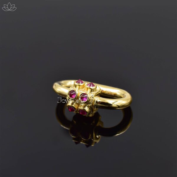 14K Yellow Gold Ruby Carabiner Lock Jewelry