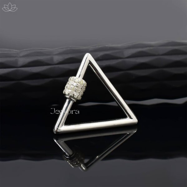 925 Silver Diamond Screw Triangle Carabiner Lock Jewelry