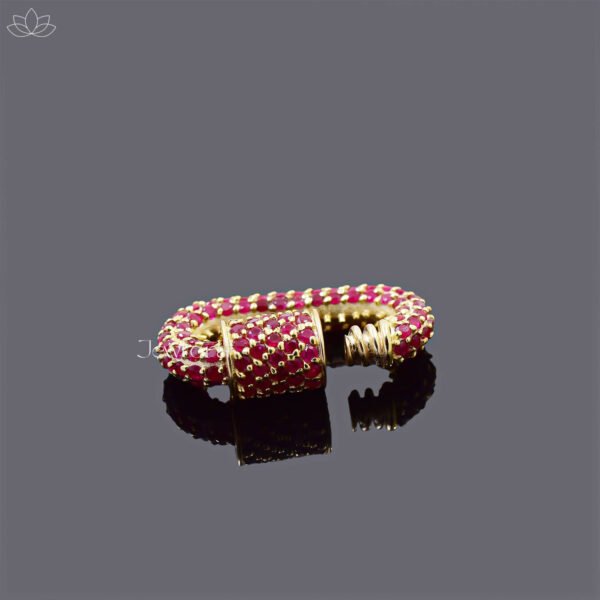 14K Yellow Gold Ruby Carabiner Lock Jewelry - Image 3