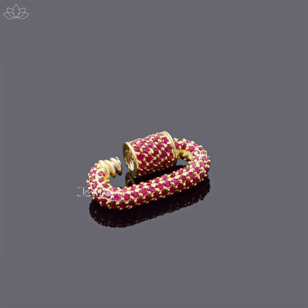 14K Yellow Gold Ruby Carabiner Lock Jewelry - Image 2