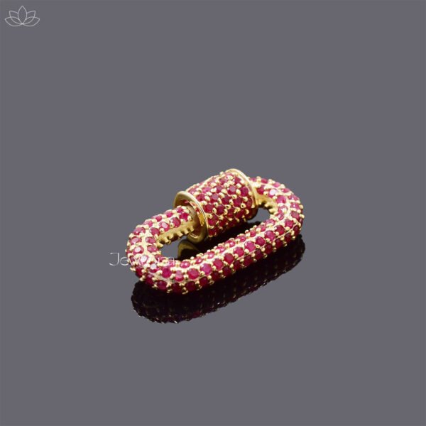 14K Yellow Gold Ruby Carabiner Lock Jewelry