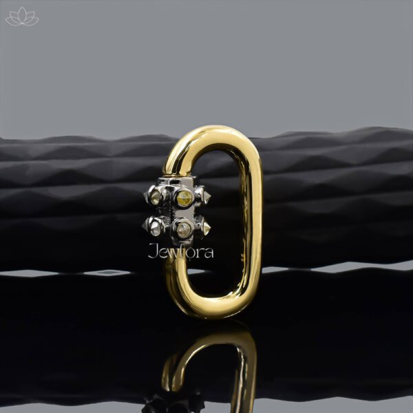 925 Silver Gold Plated & Gray Plated Screw Diamond Carabiner Lock Jewelry