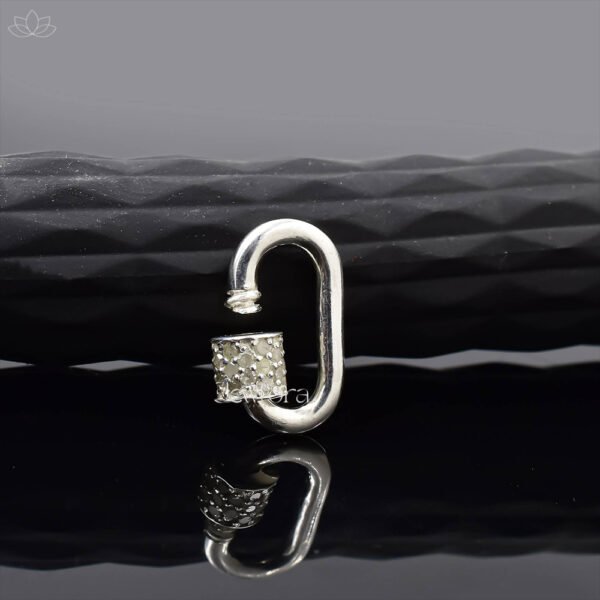 14K Yellow Gold Diamond Carabiner Lock Jewelry - Image 6