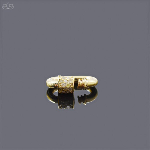 14K Yellow Gold Diamond Carabiner Lock Jewelry - Image 7