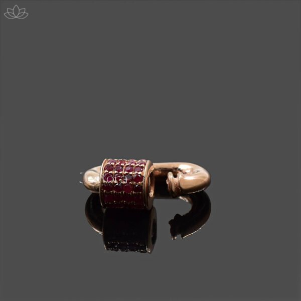 14K Rose Gold Ruby Mini Carabiner Lock Jewelry - Image 2