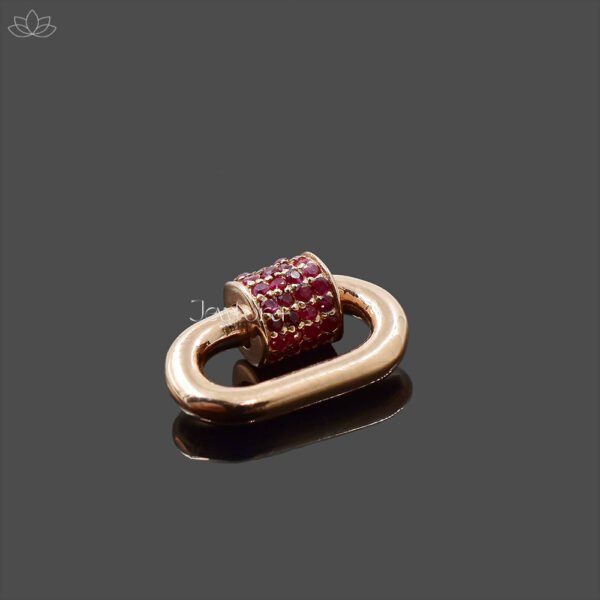 14K Rose Gold Ruby Mini Carabiner Lock Jewelry