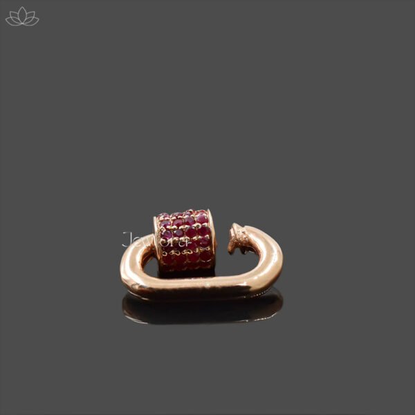 14K Rose Gold Ruby Mini Carabiner Lock Jewelry - Image 3