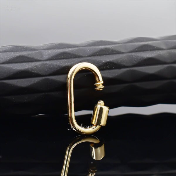 14K Yellow Gold Plain Wire Carabiner Lock Jewelry - Image 3