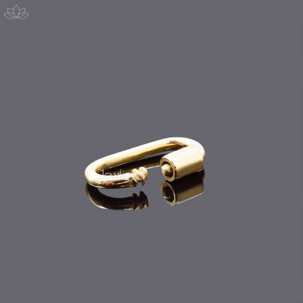 14K Yellow Gold Plain Wire Carabiner Lock Jewelry - Image 4