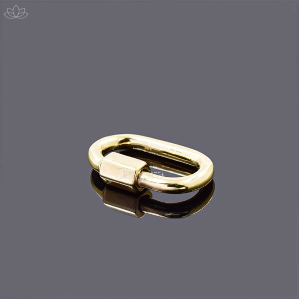 14K Yellow Gold Plain Wire Carabiner Lock Jewelry - Image 5
