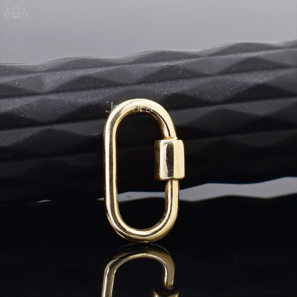 14K Yellow Gold Plain Wire Carabiner Lock Jewelry