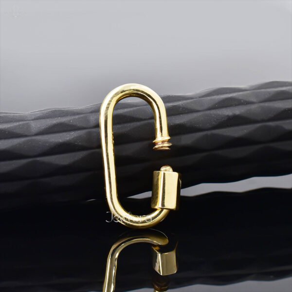 14K Yellow Gold Plain Wire Carabiner Lock Jewelry - Image 7