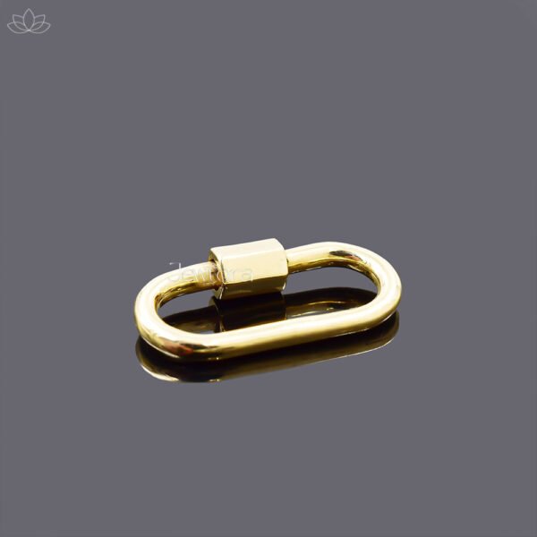 14K Yellow Gold Plain Wire Carabiner Lock Jewelry - Image 2