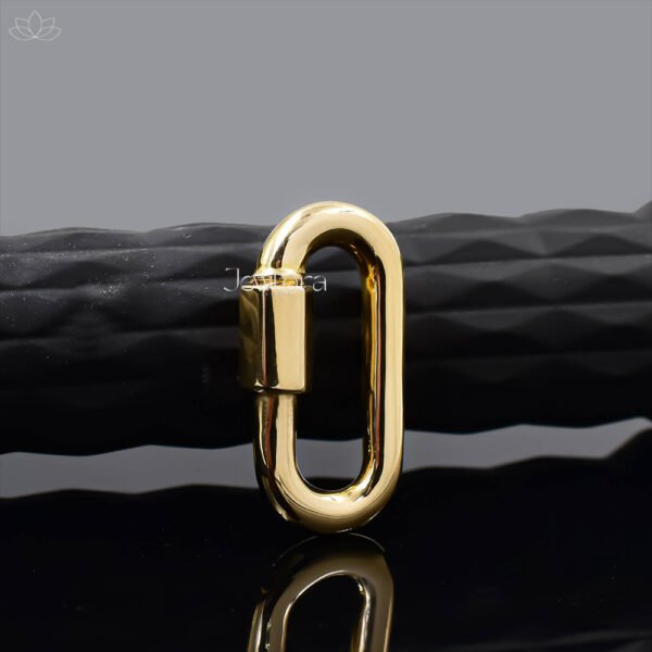 14K Yellow Gold Plain 3.5mm thickness Carabiner Lock Jewelry