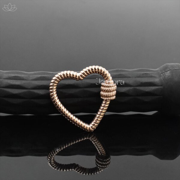 Rose Gold Plated Twisted Heart Carabiner Lock Jewelry