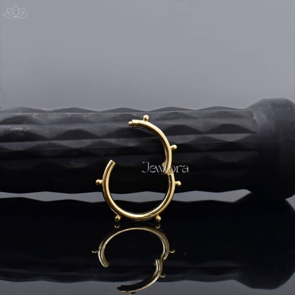 14K Yellow Gold Dotted Round Enhancer Lock Jewelry - Image 2