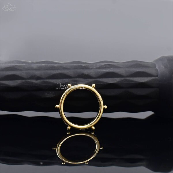 14K Yellow Gold Dotted Round Enhancer Lock Jewelry