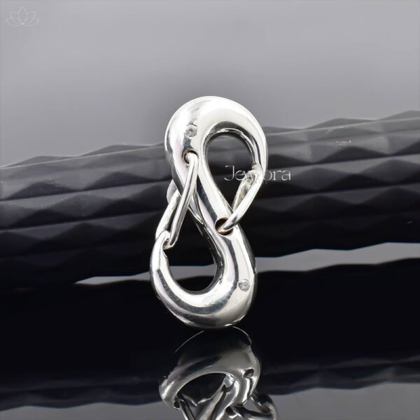 14K White Gold Diamond S Plain Enhancer Lock jewelry