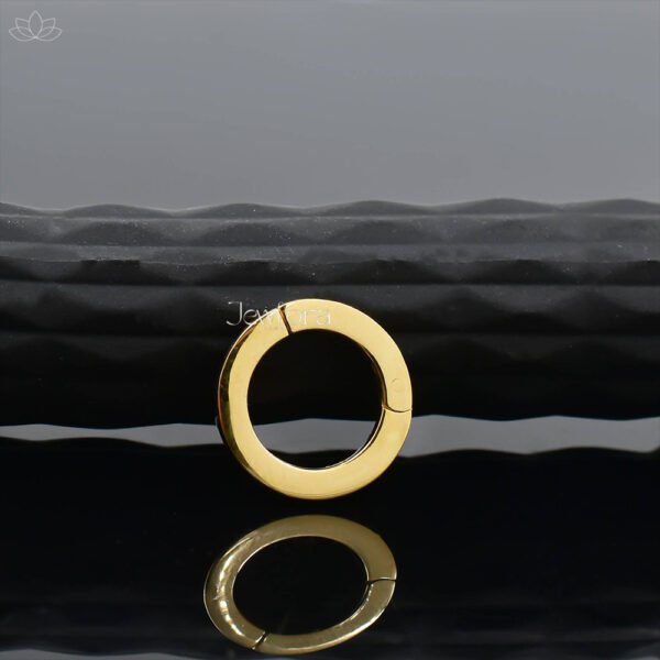 14K Yellow Gold Diamond White Enamel Enhancer Lock Jewelry - Image 5