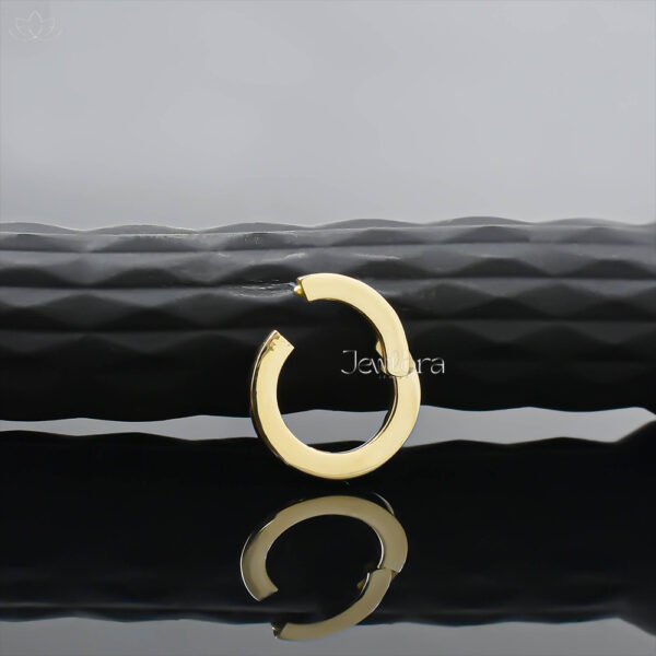 14K Yellow Gold Diamond White Enamel Enhancer Lock Jewelry - Image 3