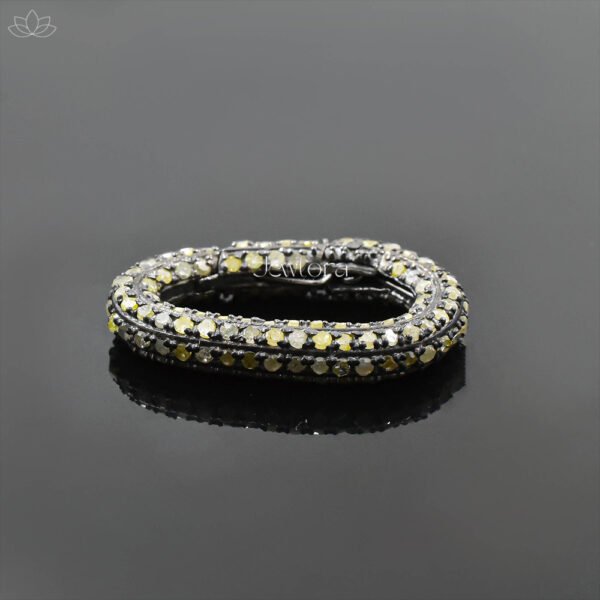 925 Silver Grey Plated Diamond Spring Clasp Lock jewelry - Image 2