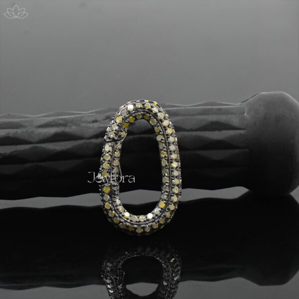 925 Silver Grey Plated Diamond Spring Clasp Lock jewelry