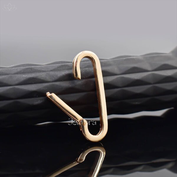 14K Rose Gold Pink Enamel Oval Enhancer Lock Jewelry - Image 2