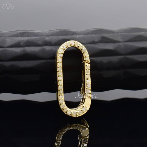14K Yellow Gold Diamond Spring Enhancer Lock Jewelry - Image 2