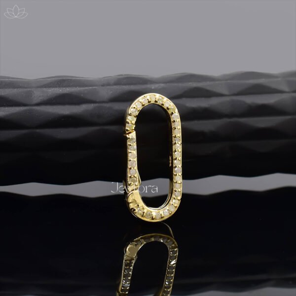 14K Yellow Gold Diamond Spring Enhancer Lock Jewelry