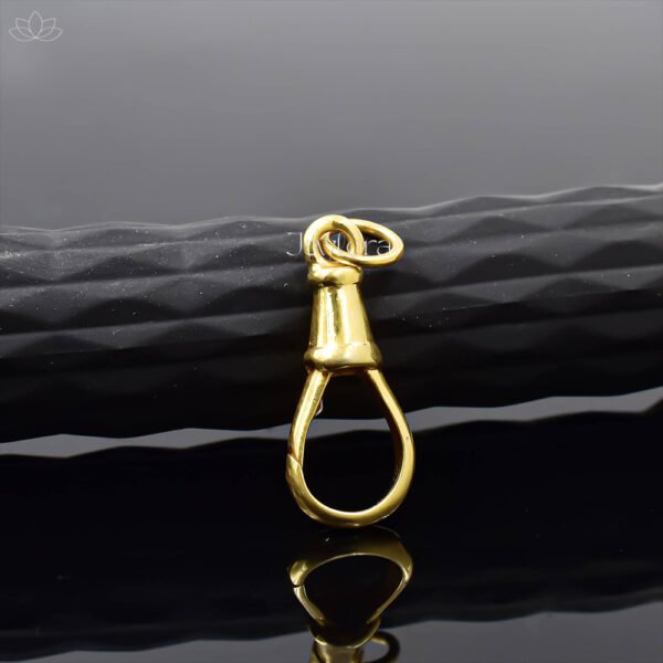 14K Yellow Gold Plain Oval Swivel Push Lock Jewelry